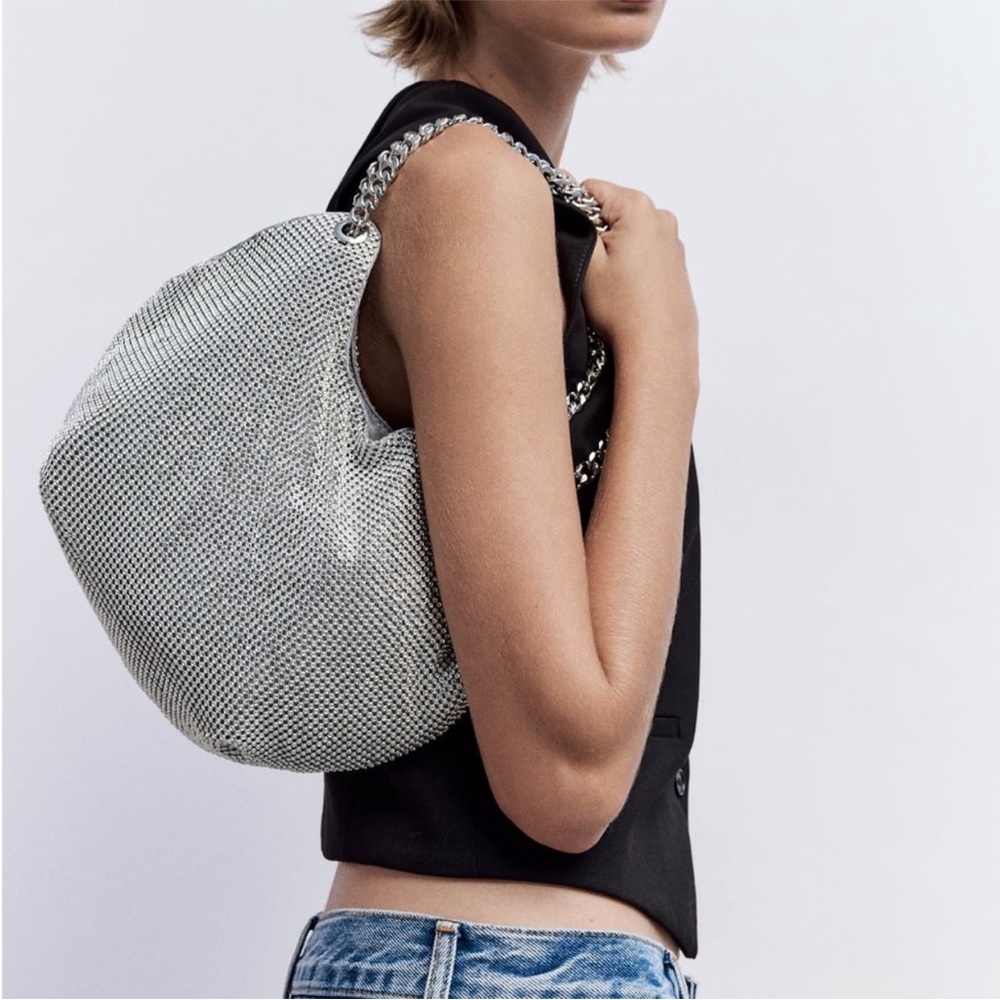 Zara NWT Rhinestone Mini Tote - Picture 8 of 9